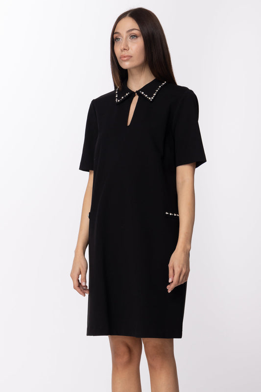 Twin-set Abito con Strass Sul Colletto 202TP251A NERO