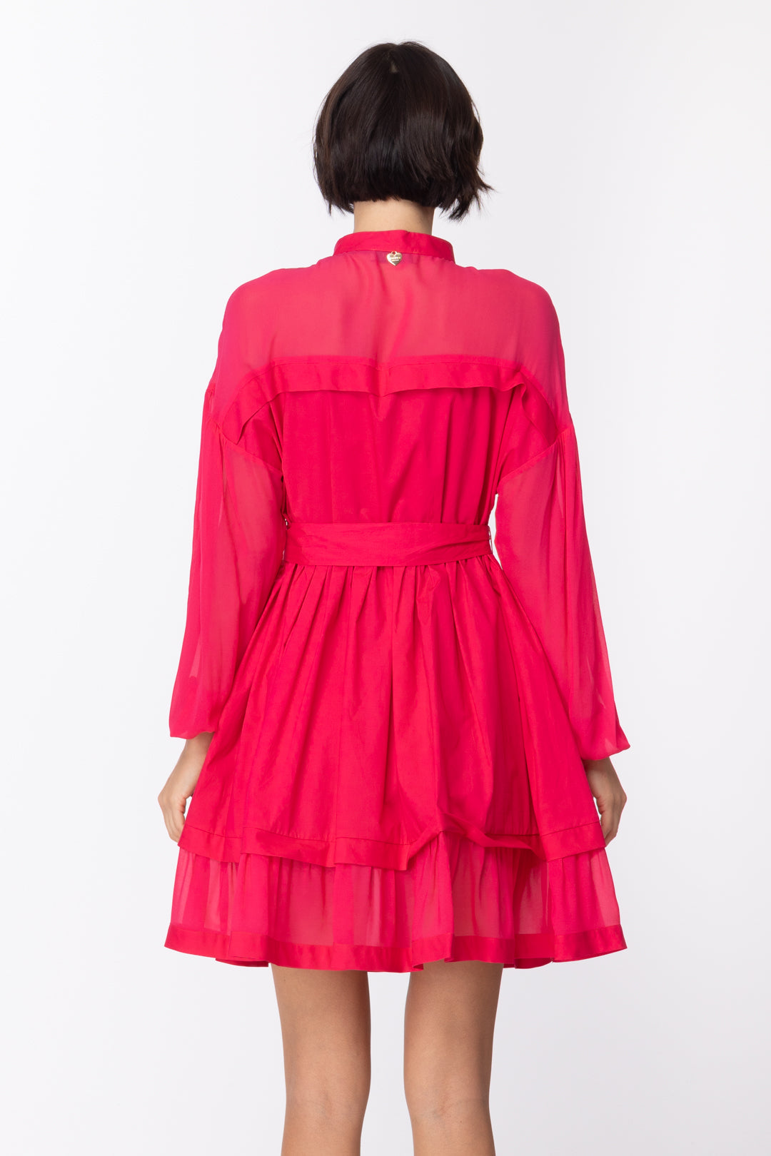 Twin-set Abito In Popeline con Fusciacca 201TT2050 AMARENA