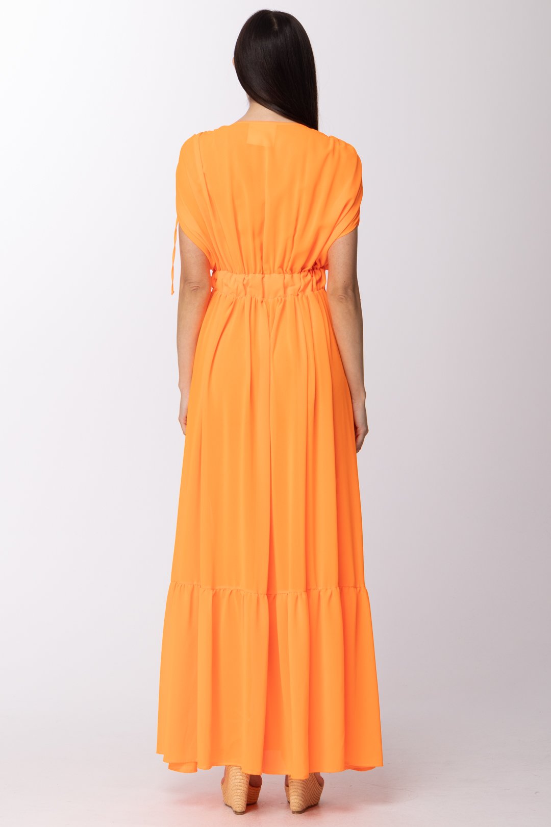 Aniye By Abito Lungo con Scollo Profondo e Arricciature 185043 ORANGE