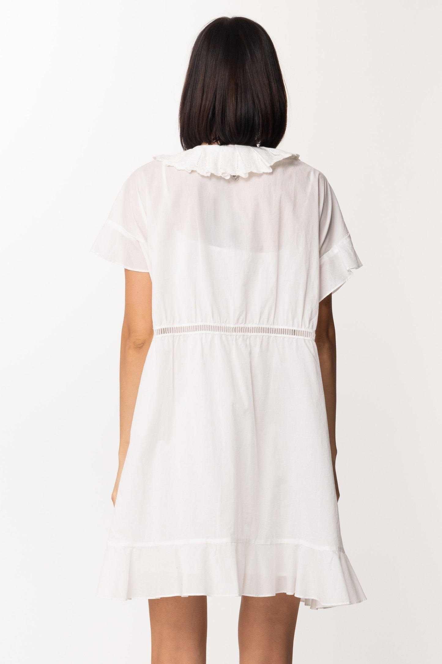 Twin-set Abito Mini con Sangallo e Volant 201MT2090 ICE