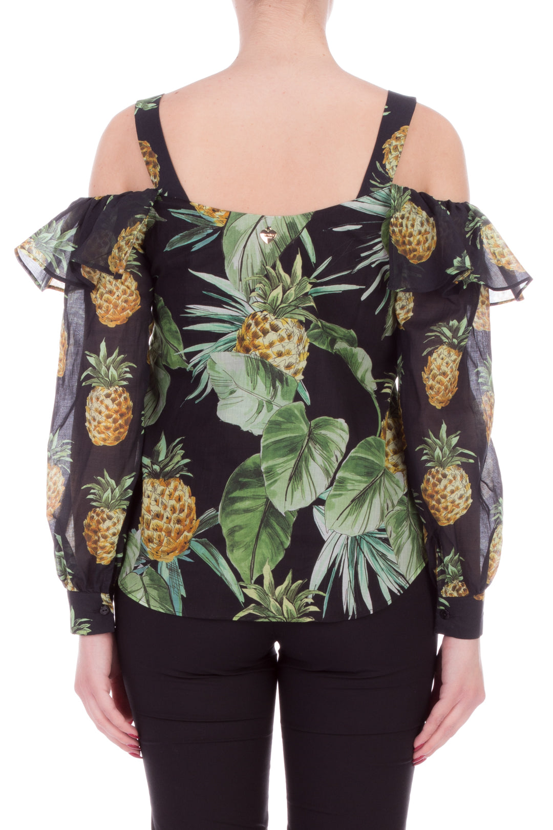 Twin-set Blusa Stampata con Cut Out 201TT2461 ST.SUMMER FRUITS NERO