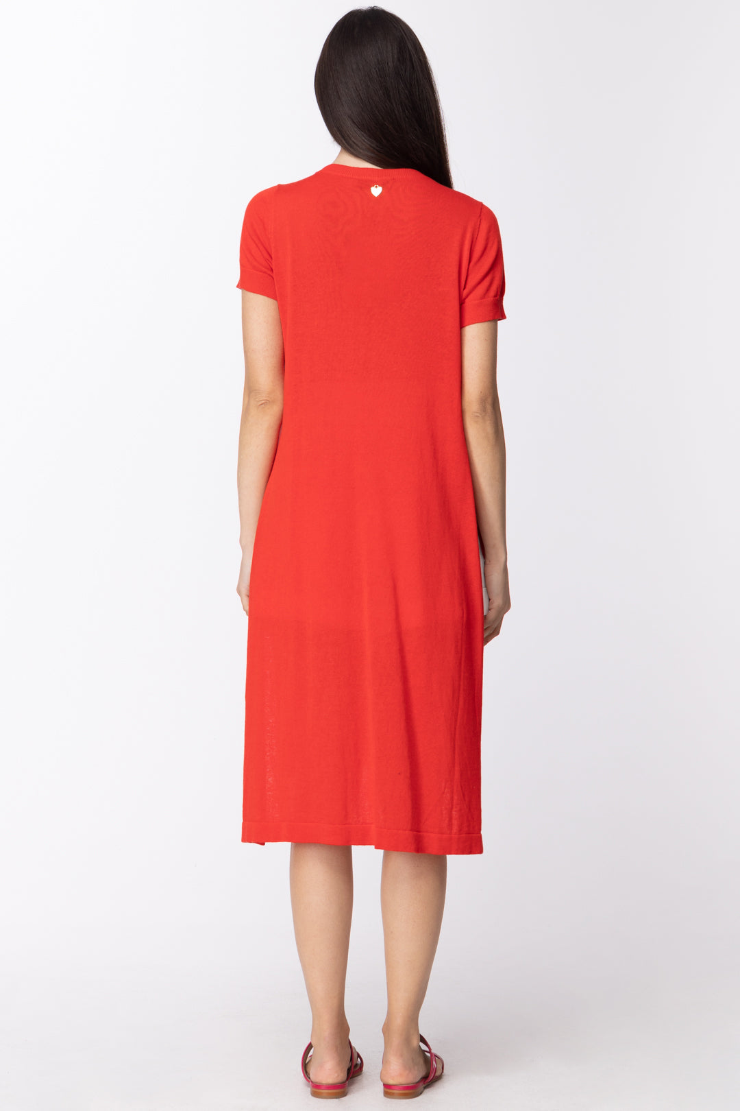 Twin-set Maxi T-shirt Lunga con Spacchi Ai Fianchi 211TT3153 CORALLO