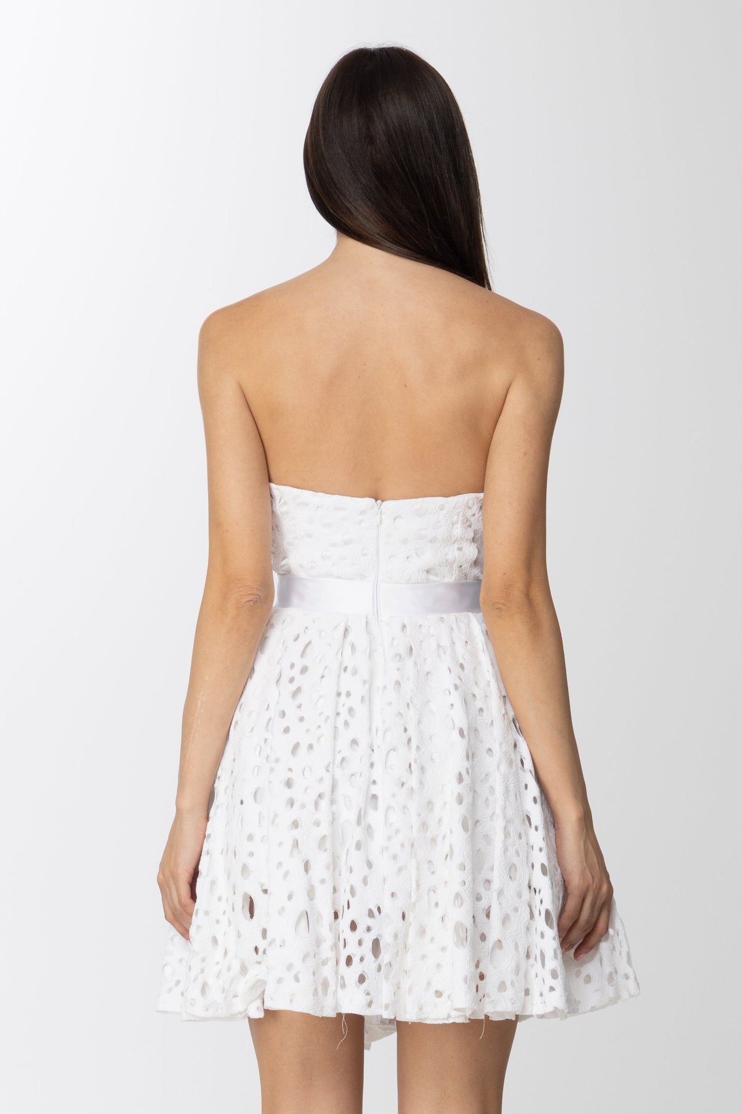 Les Bourdelles Des Garcons Mini Abito Laserato Scollo Dritto A10 BIANCO