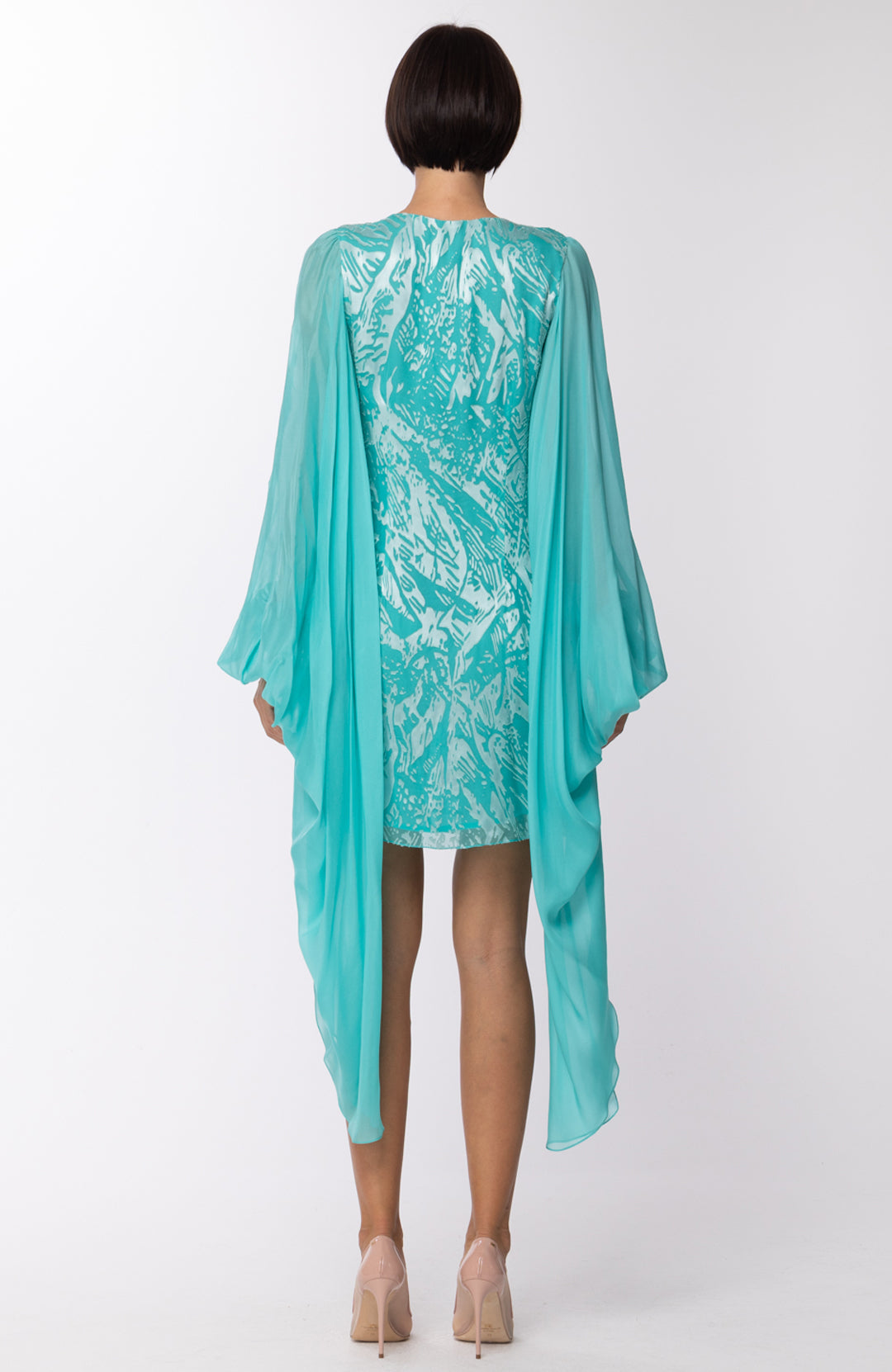 Les Bourdelles Des Garcons Mini Abito Maniche Ampie A34 SMERALDO