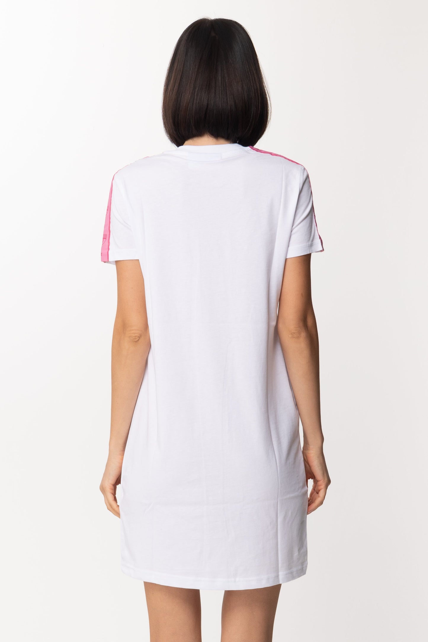 Chiara Ferragni Mini Abito T-shirt con Banda Logata 72CBOT04 WHITE