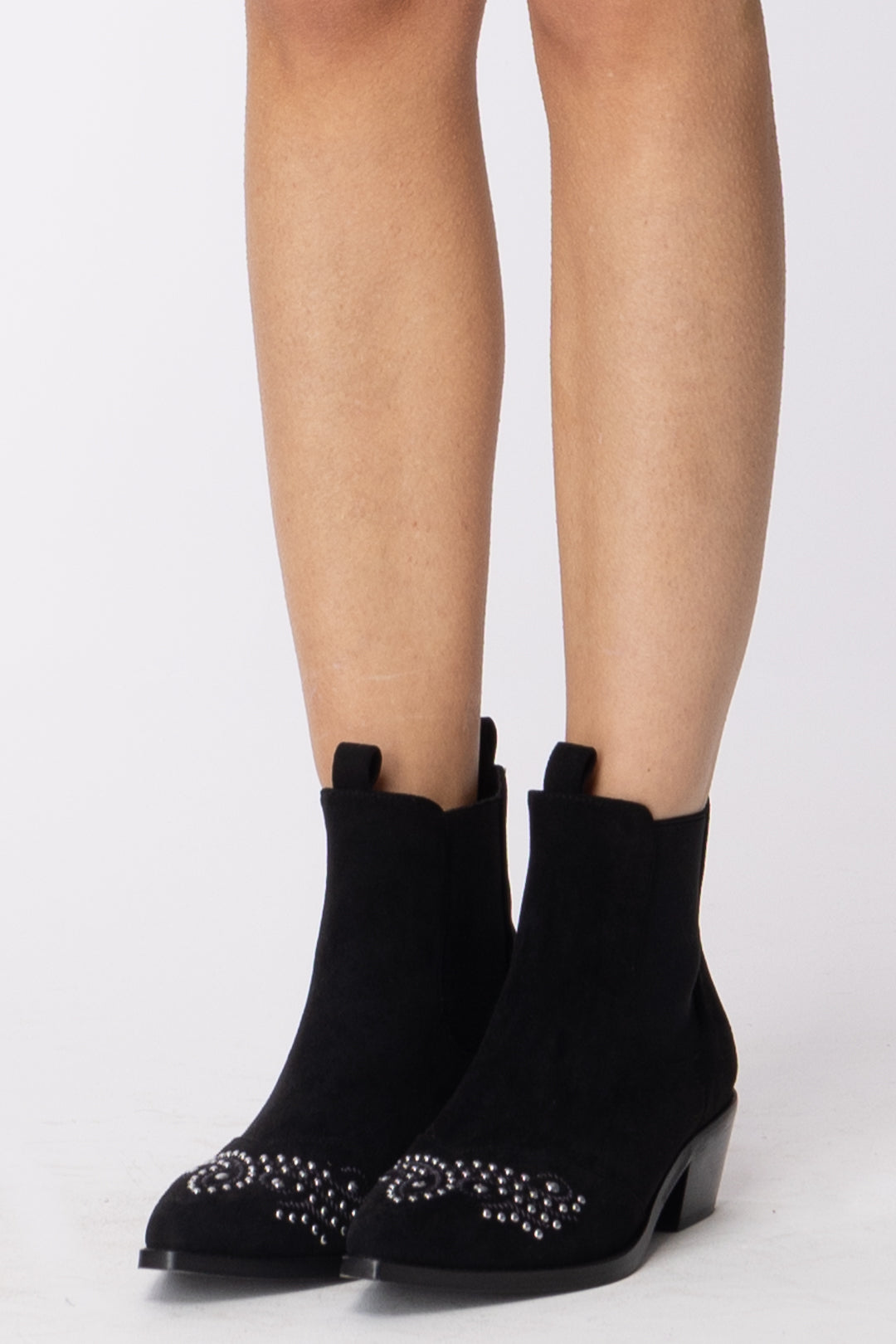 Twin-set My Twin - Tronchetti Scamosciati con Borchiette 192MCT010 NERO