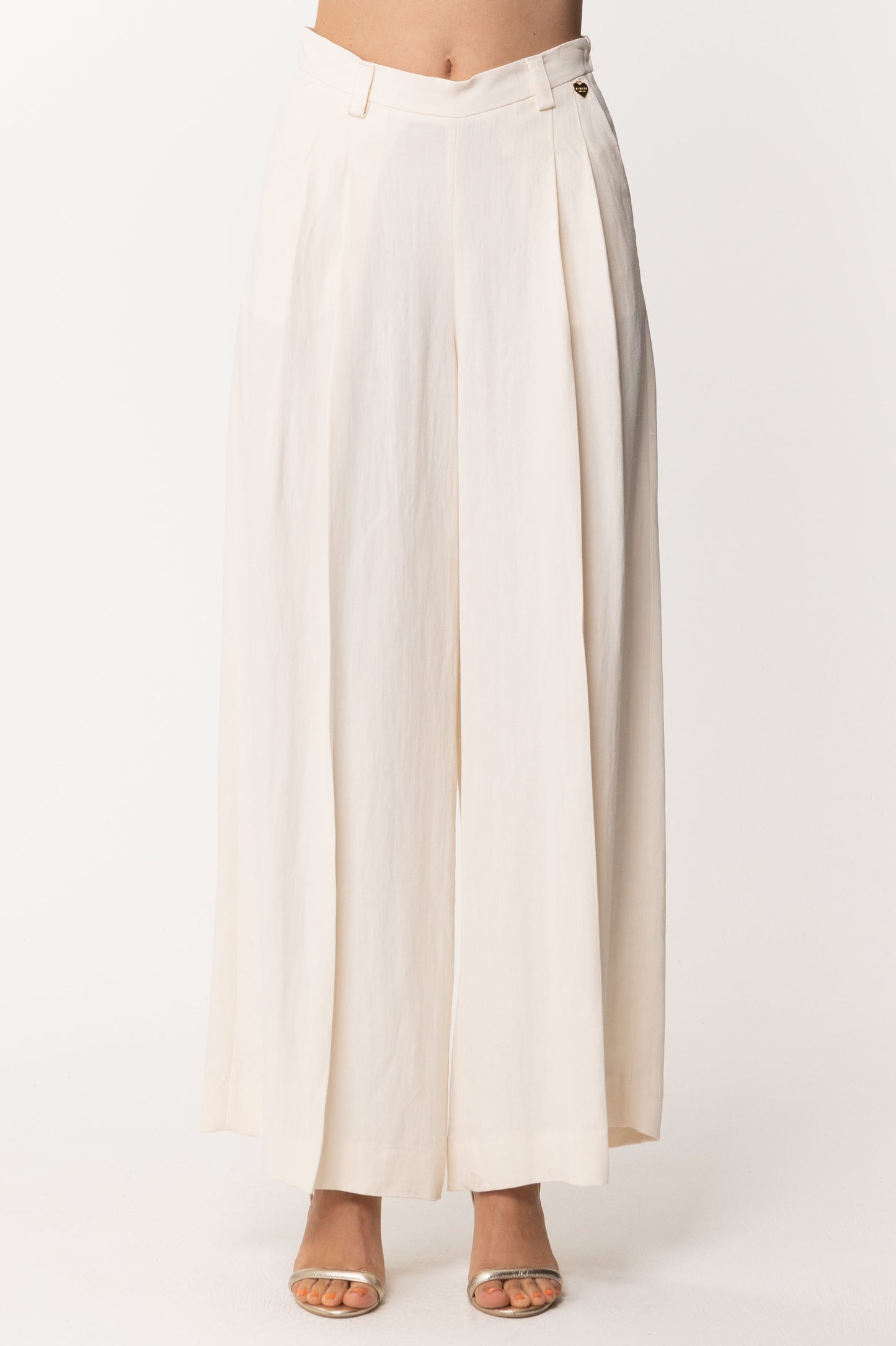 Twin-set Pantaloni Ampi In Canvas 201TT2217 ANTIQUE WHITE