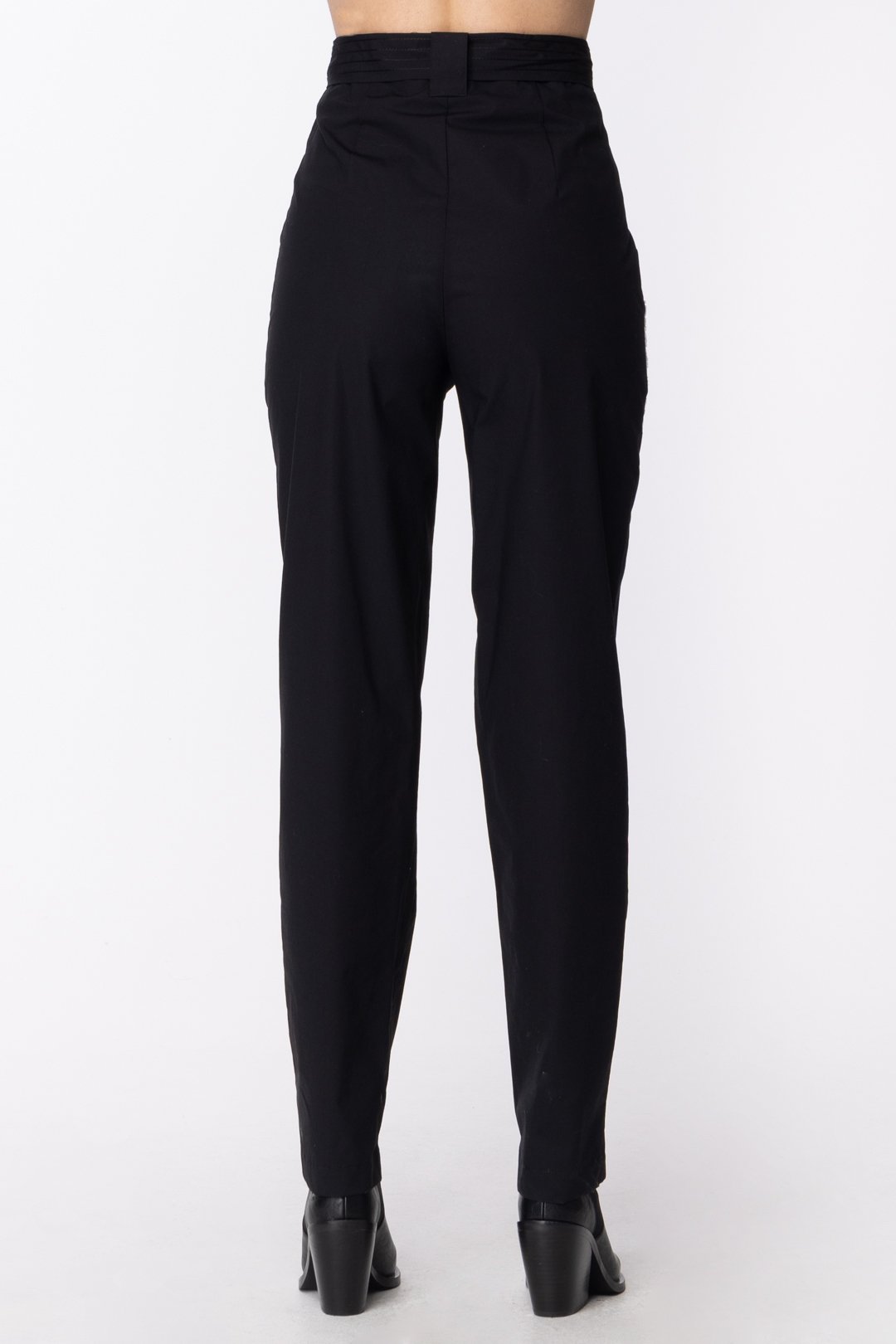 Twin-set Pantaloni con Ricamo Fiore e Fusciacca 211TT2473 NERO