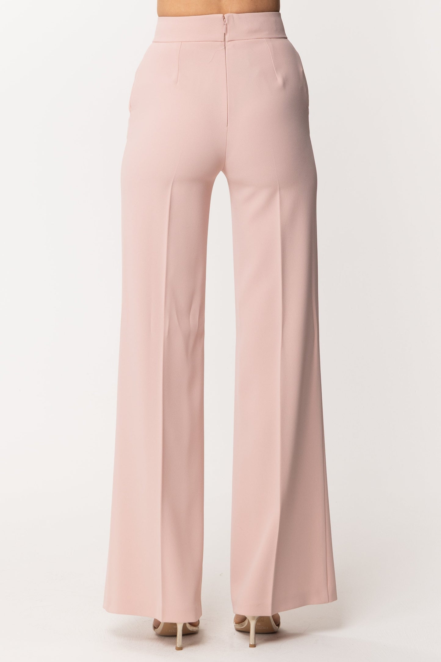 Pinko Pantaloni Palazzo a Vita Alta 1G1741 ROSA MATURA