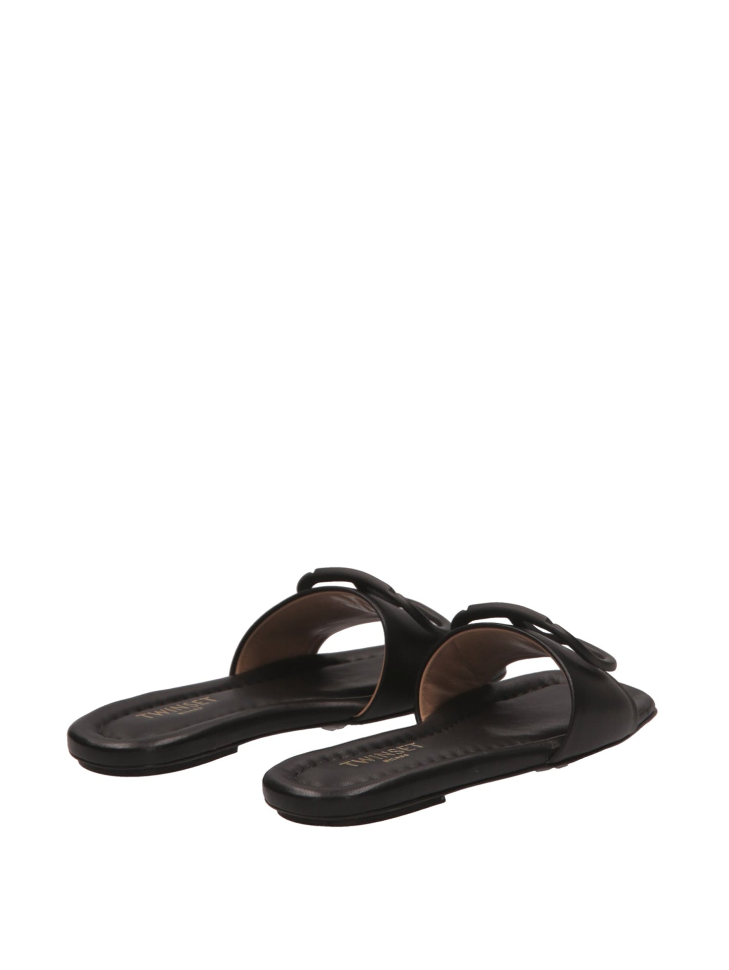 Twin-set Sandali Bassi con Logo Oval 221TCP042 NERO