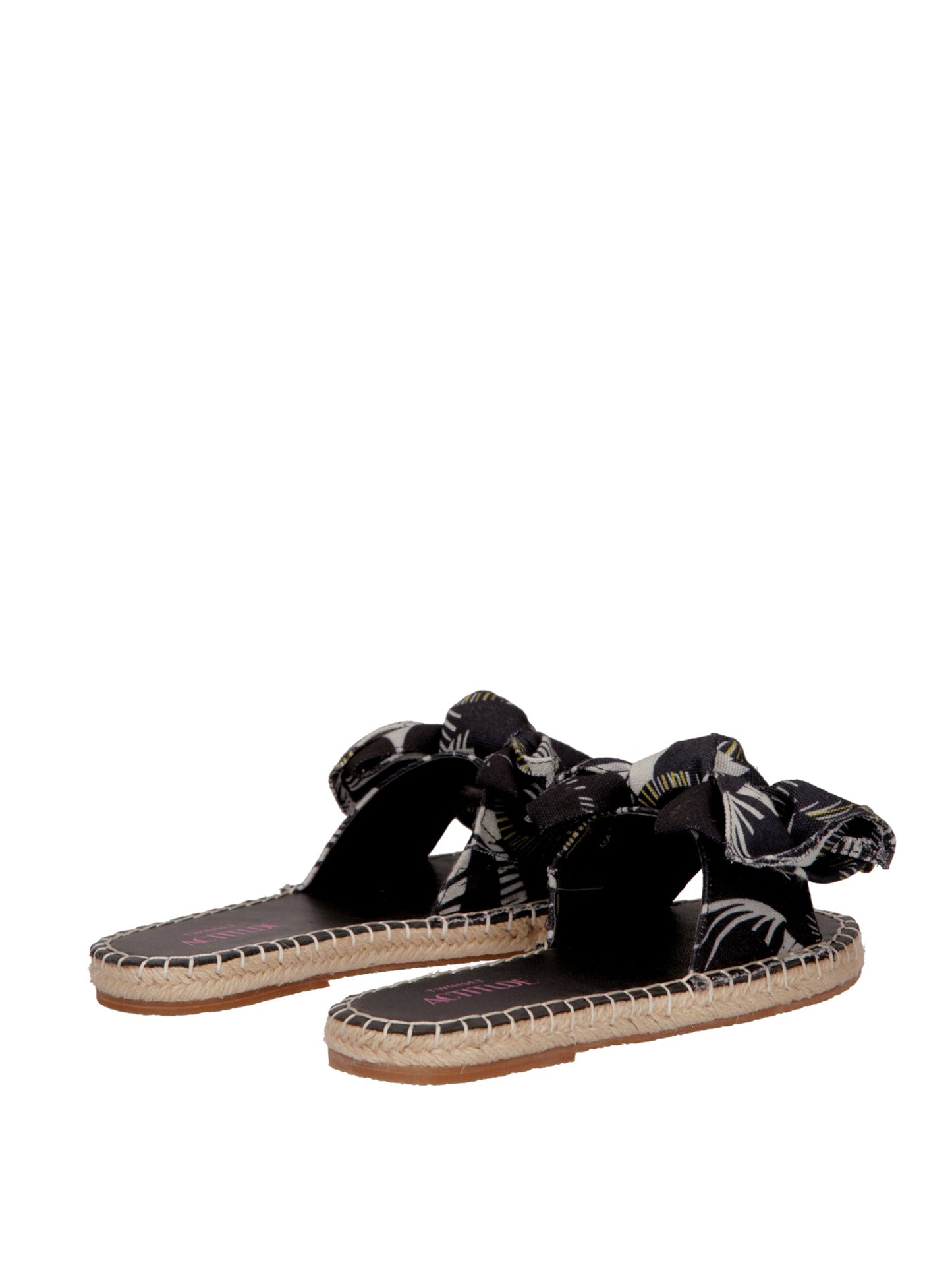 Twin-set Sandali Flat con Fiocco 221ACT170 LEAVES CHANTILLY/NERO