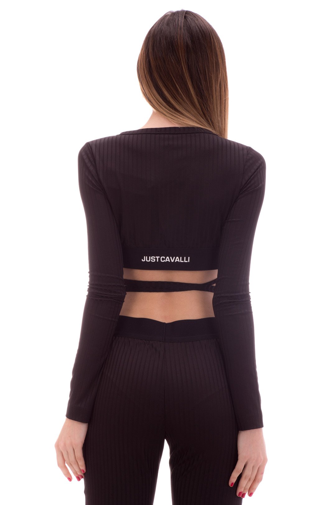 Just Cavalli Top a Costine con Lacci S04NC0319 BLACK