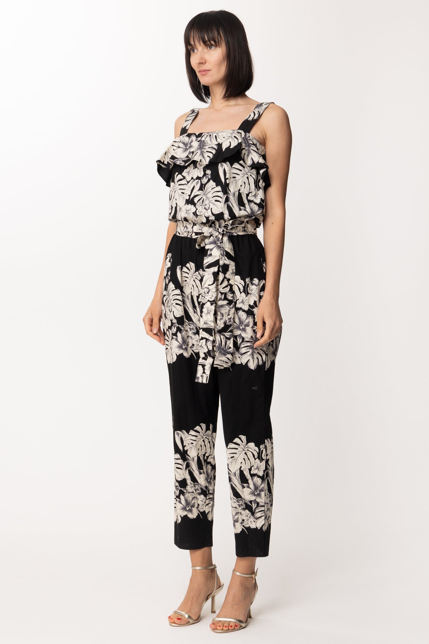 Twin-set Tuta con Cintura e Stampa Floreale 201TT2314 ST.FIORE GRAFICO NERO