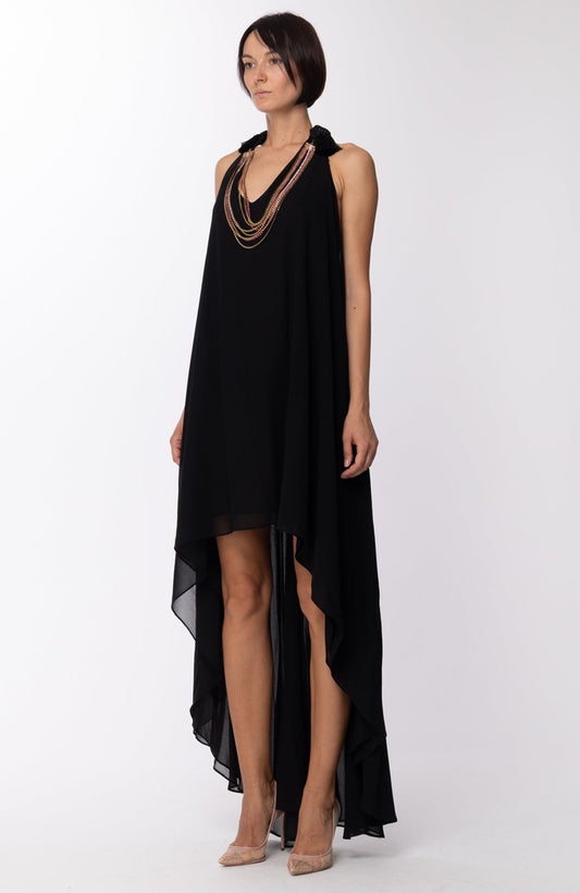 Les Bourdelles Des Garcons Abito Asimmetrico con Collana Rimovibile A28 NERO