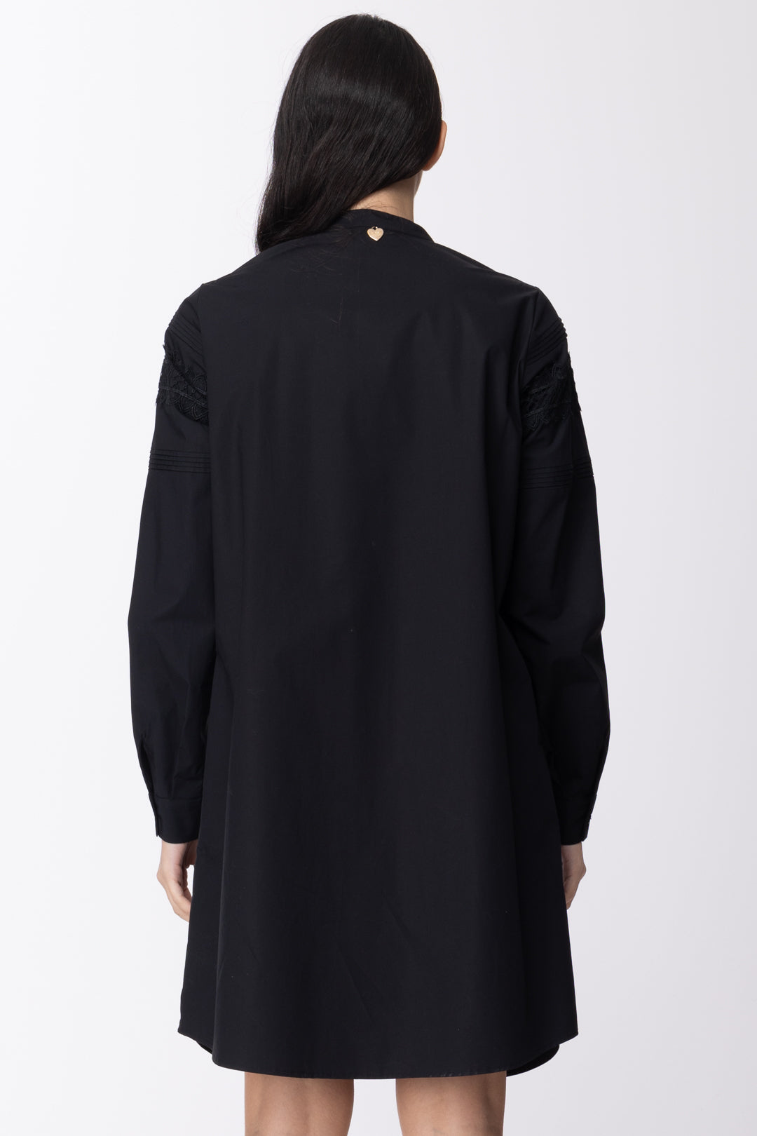 Twin-set Abito Chemisier con Pizzo e Fusciacca 201TT2073 NERO