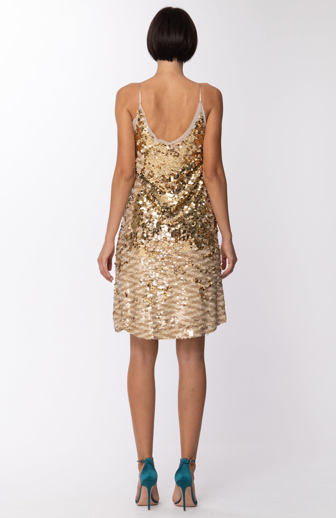 Motel Abito Corto con Paillettes S19A202 SABBIA