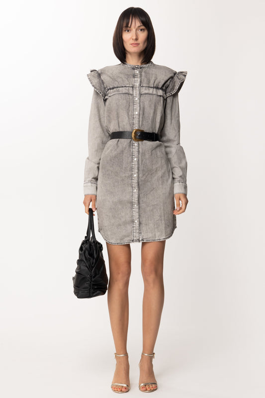 Twin-set Abito In Denim con Ruches e Cintura 212TP227A DENIM MARMORIZZATO GRIGIO