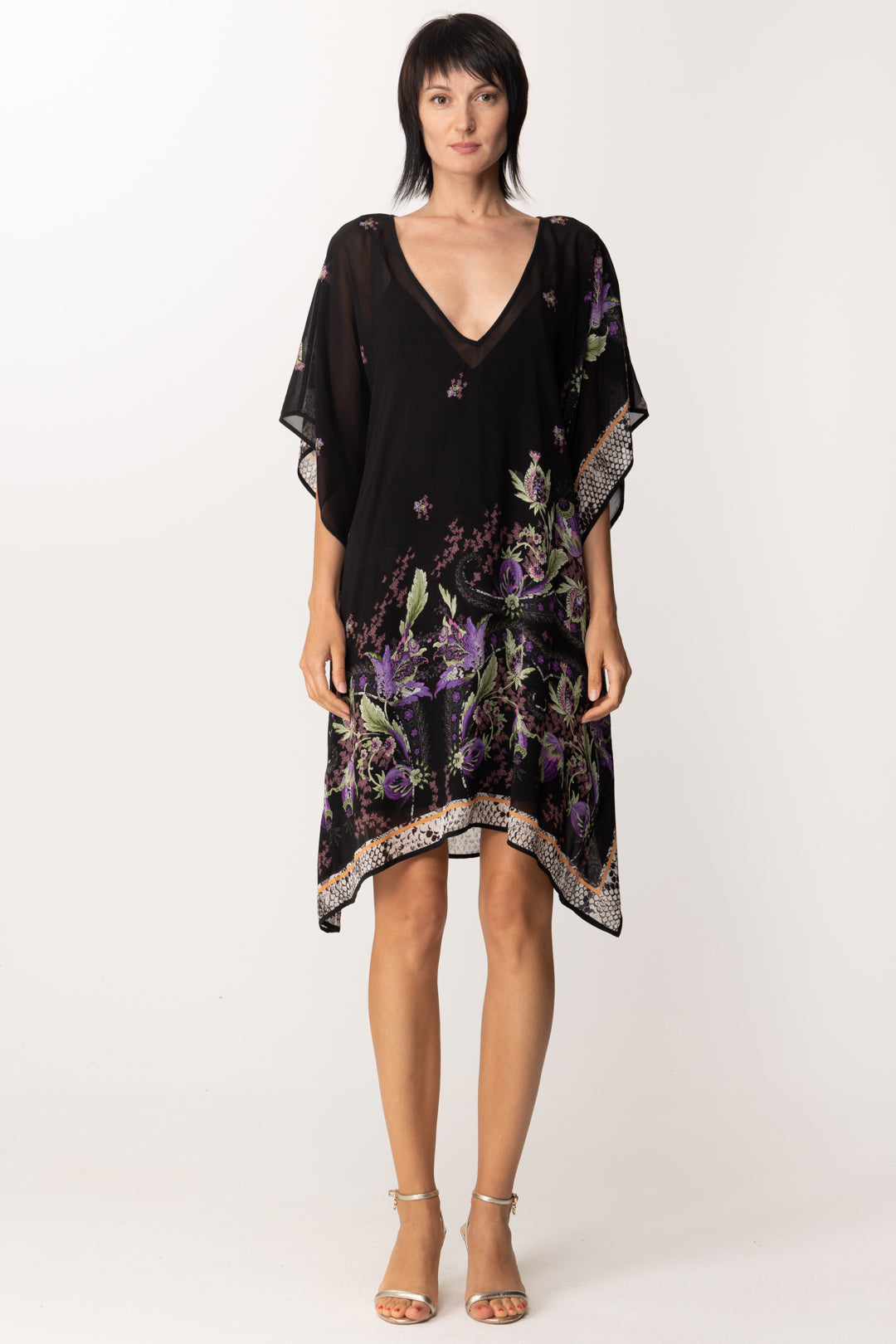Just Cavalli Abito Kimono a Fantasia S04CT1227 BLACK VARIANT