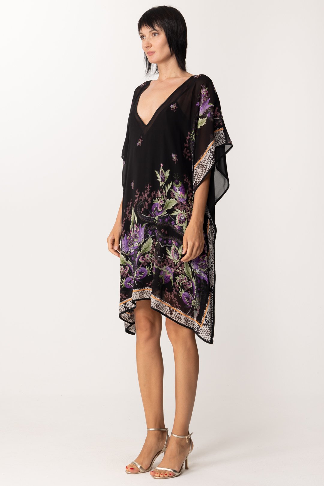 Just Cavalli Abito Kimono a Fantasia S04CT1227 BLACK VARIANT