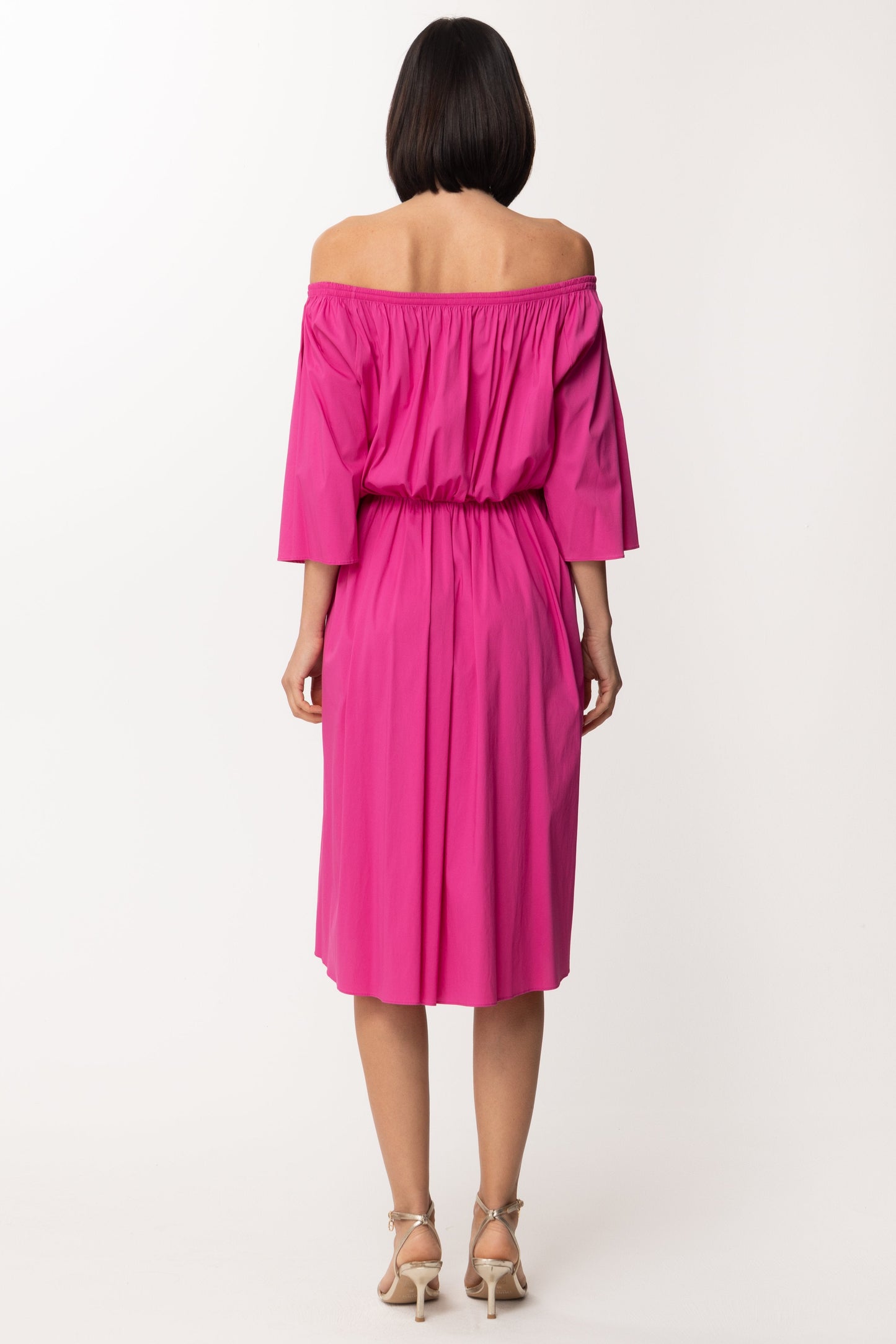 Patrizia Pepe Abito Longuette con Off-shoulder 2A2059 ORCHID