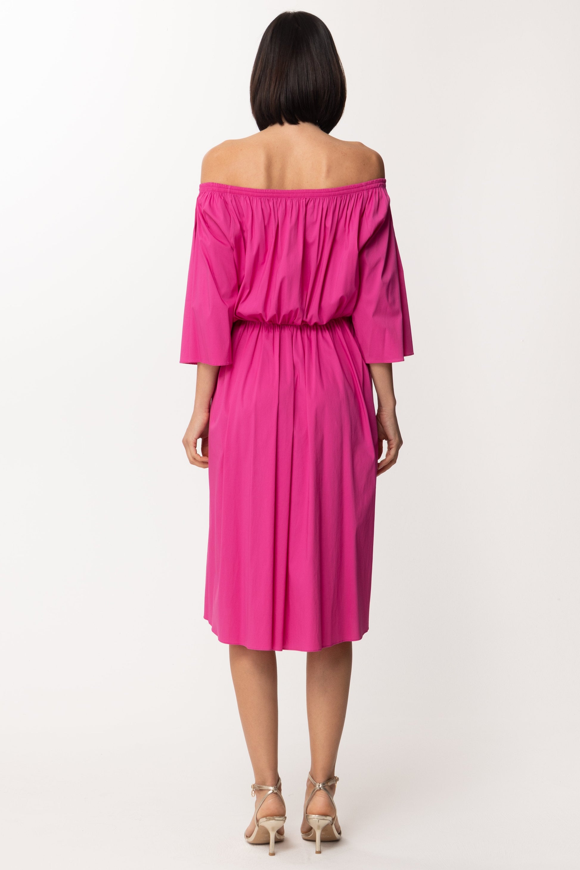 Patrizia Pepe Abito Longuette con Off-shoulder 2A2059 ORCHID
