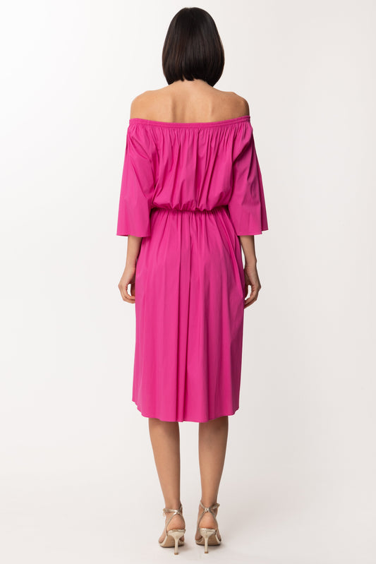 Patrizia Pepe Abito Longuette con Off-shoulder 2A2059 ORCHID