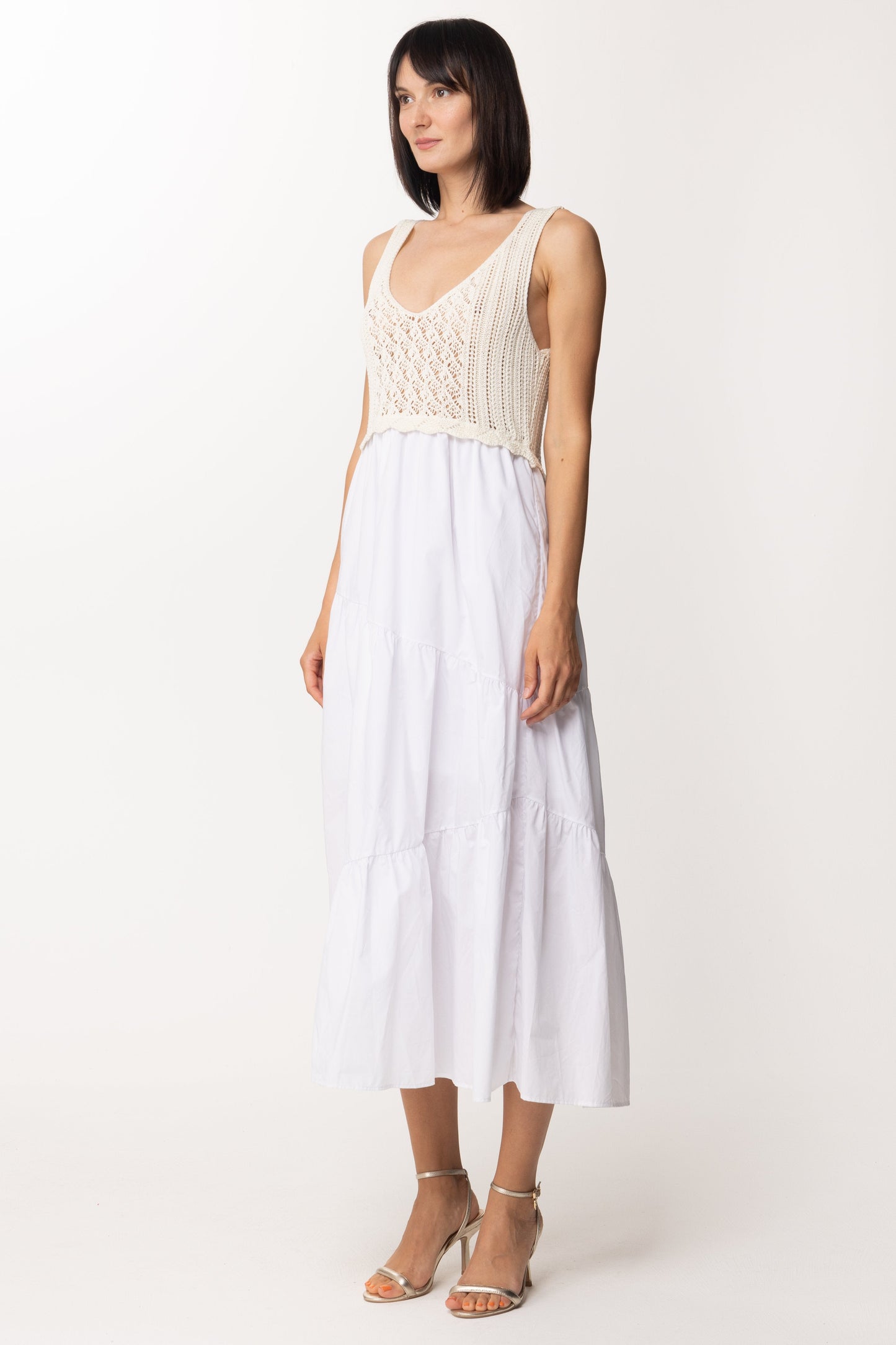 Twin-set Abito Longuette con Top In Maglia 221TT3083 NEVE