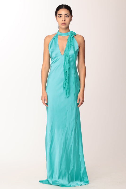 Les Bourdelles Des Garcons Abito Lungo con Fiore In Tulle A47B SMERALDO