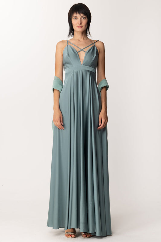 Fabiana Ferri Abito Lungo con Spacchi Frontali 30633 SALVIA