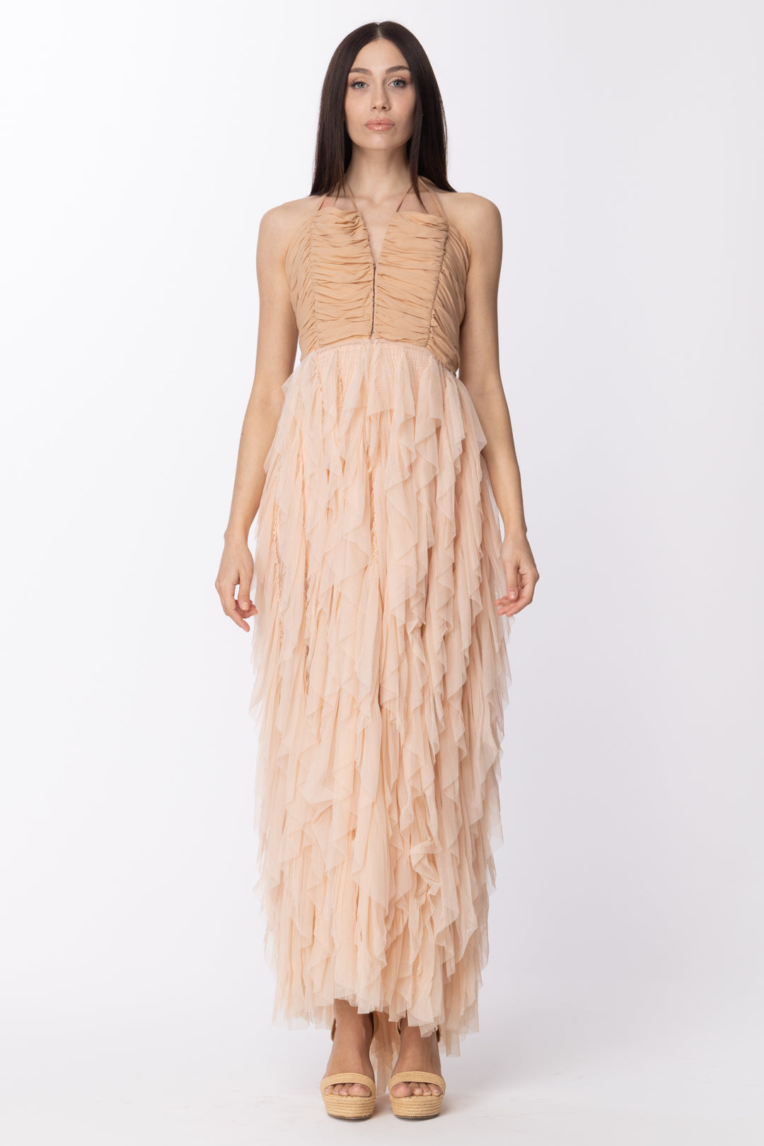 Aniye By Abito Lungo con Volant Verticali Etha 185323 MAKE-UP