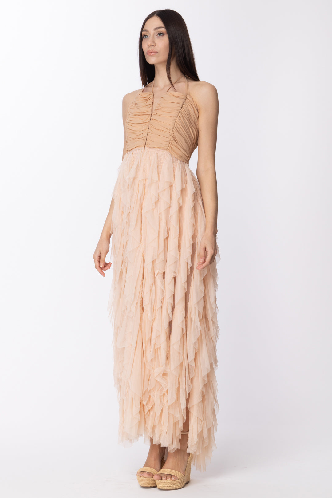 Aniye By Abito Lungo con Volant Verticali Etha 185323 MAKE-UP