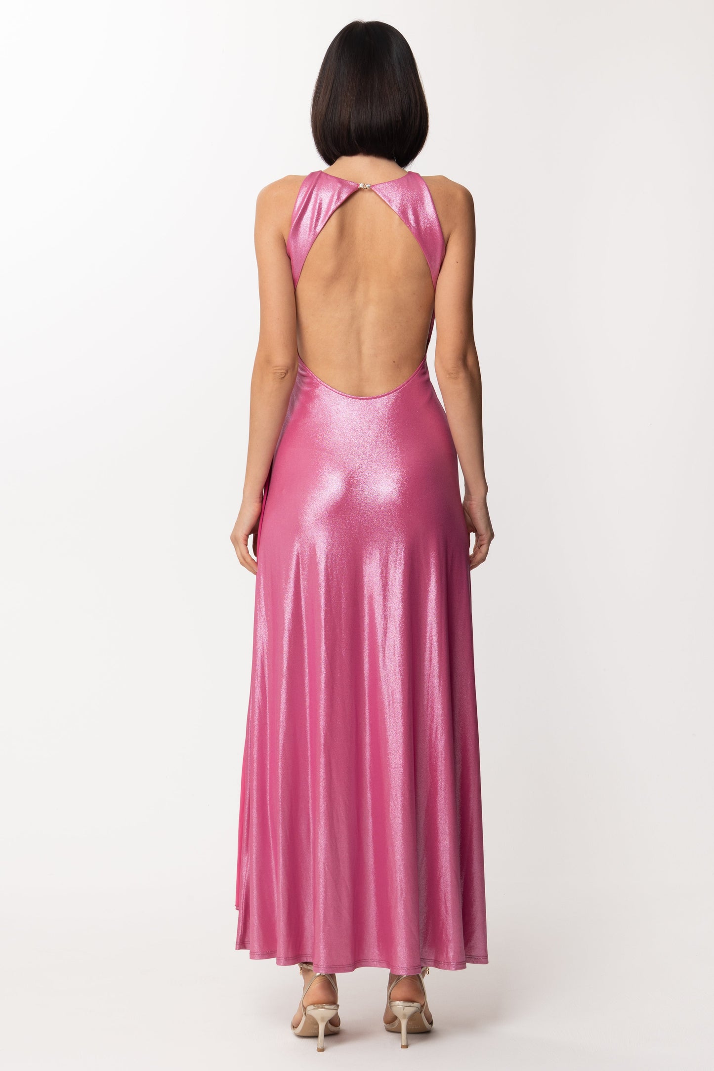 Chiara Ferragni Abito Lungo Effetto Glitter Scollo Sul Retro 72CBO955 FANDANGO