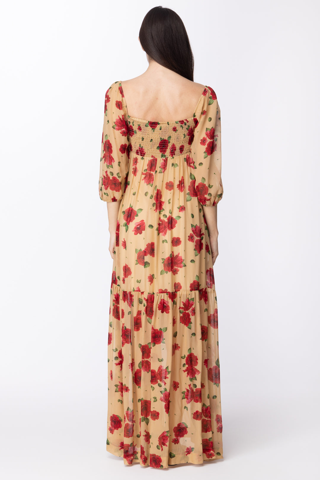 Aniye By Abito Lungo Ida Stampa Rose 185291 FLOROMANTIK