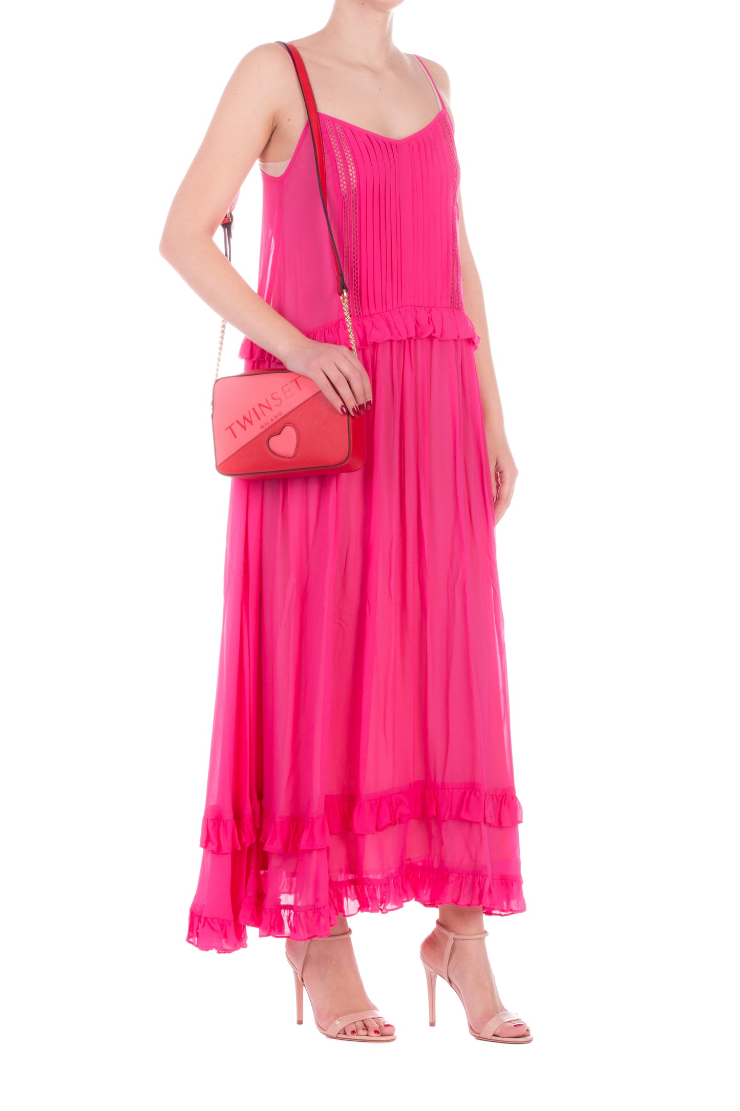 Twin-set Abito Lungo Ricamato con Volant 201TT2353 JAZZ