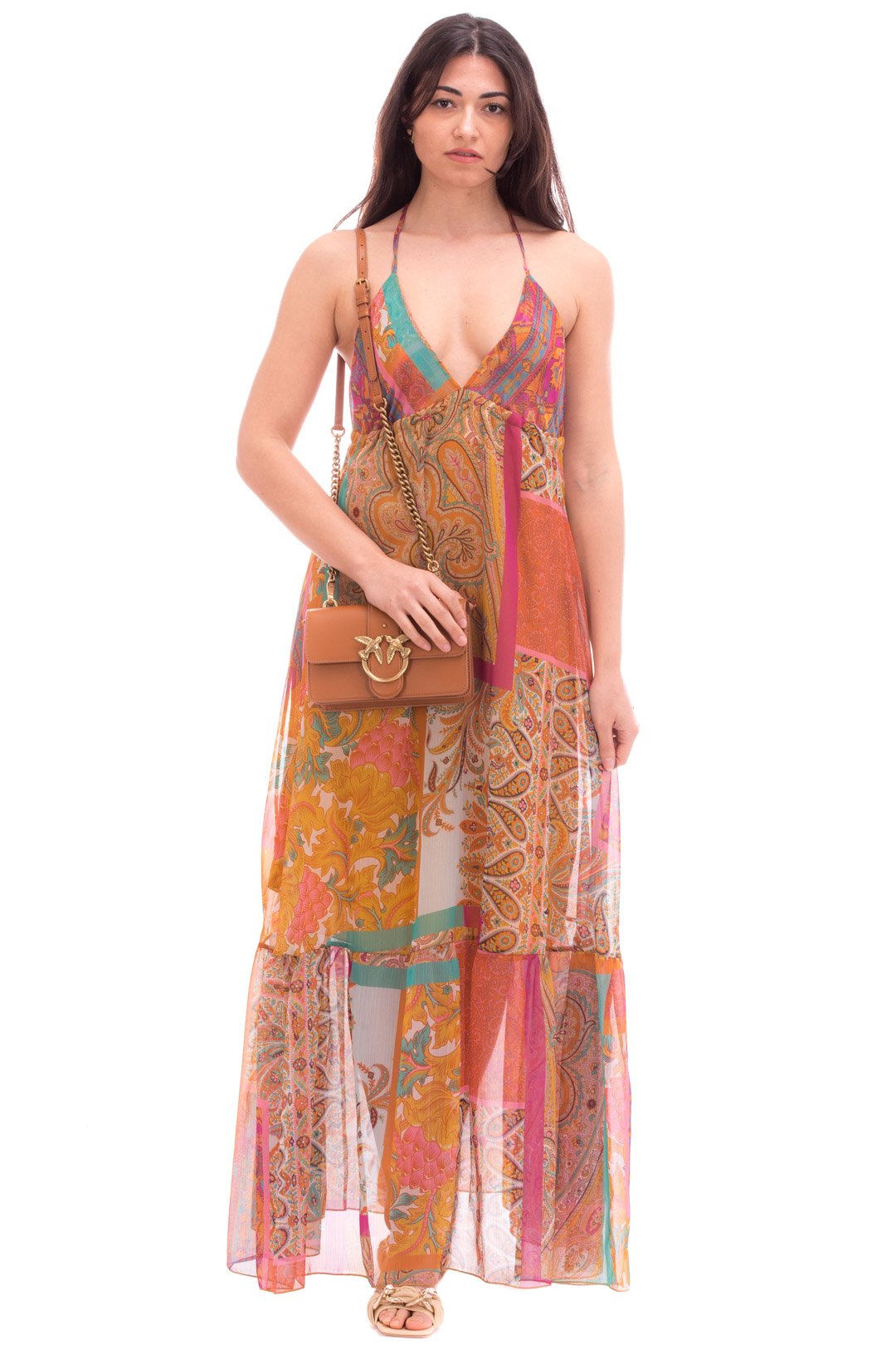 Souvenir Abito Lungo Stampa Cachemire V31A0199 FANTASIA