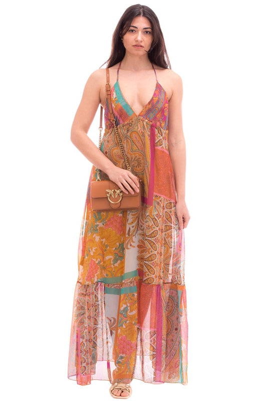 Souvenir Abito Lungo Stampa Cachemire V31A0199 FANTASIA