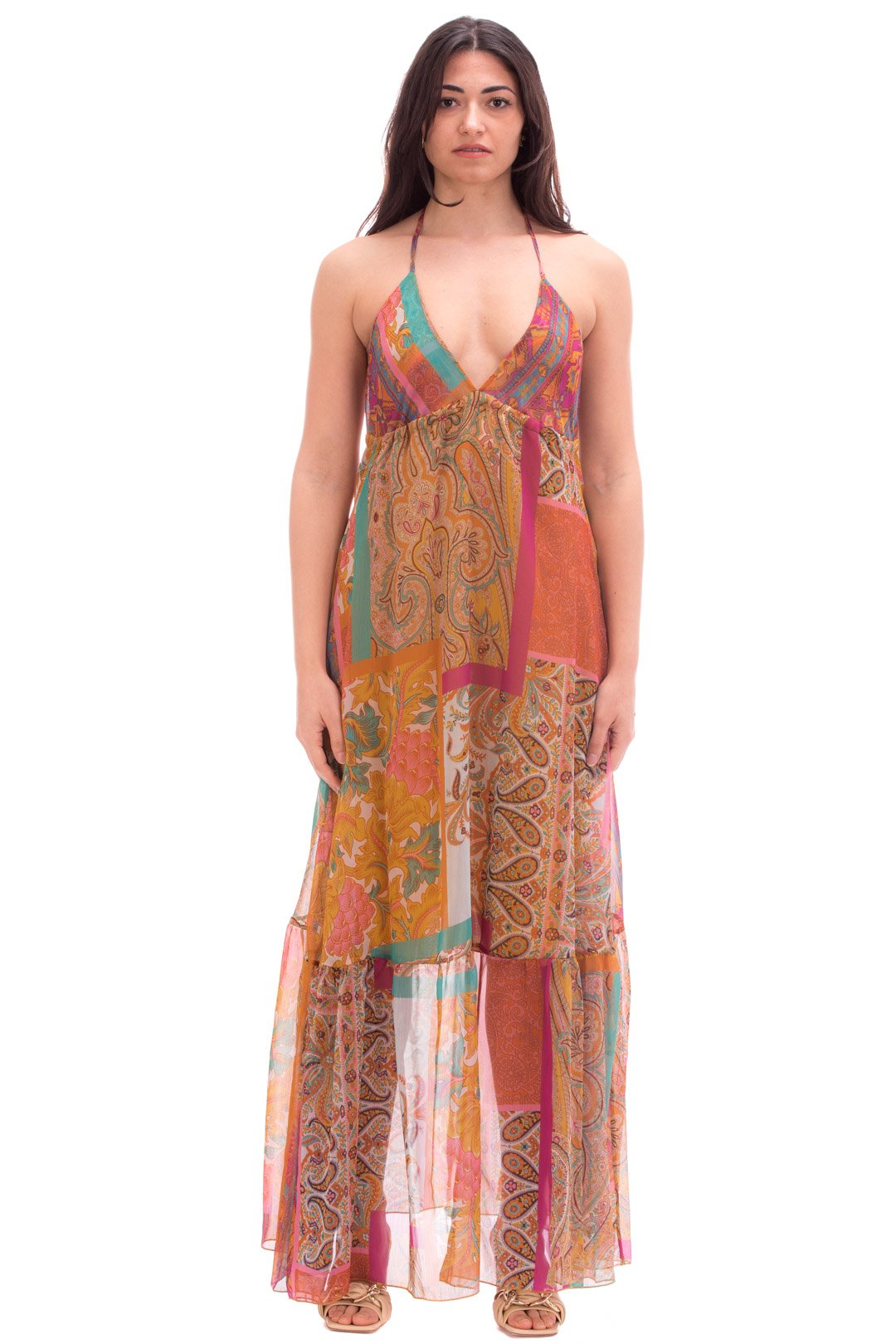 Souvenir Abito Lungo Stampa Cachemire V31A0199 FANTASIA