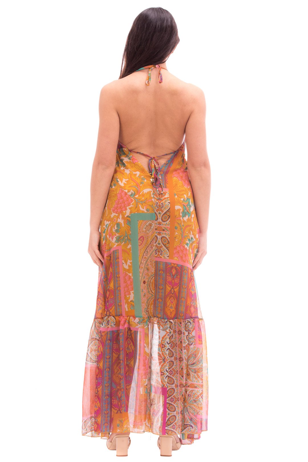 Souvenir Abito Lungo Stampa Cachemire V31A0199 FANTASIA