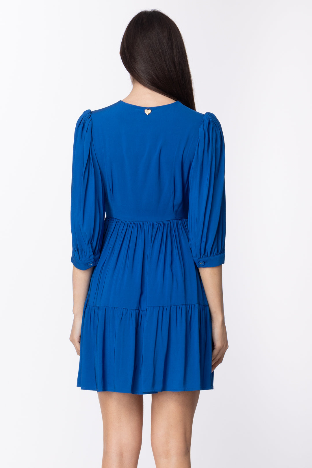 Twin-set Abito Mini a Balze con Maniche Arricciate 211TT2165 NAUTICAL BLUE