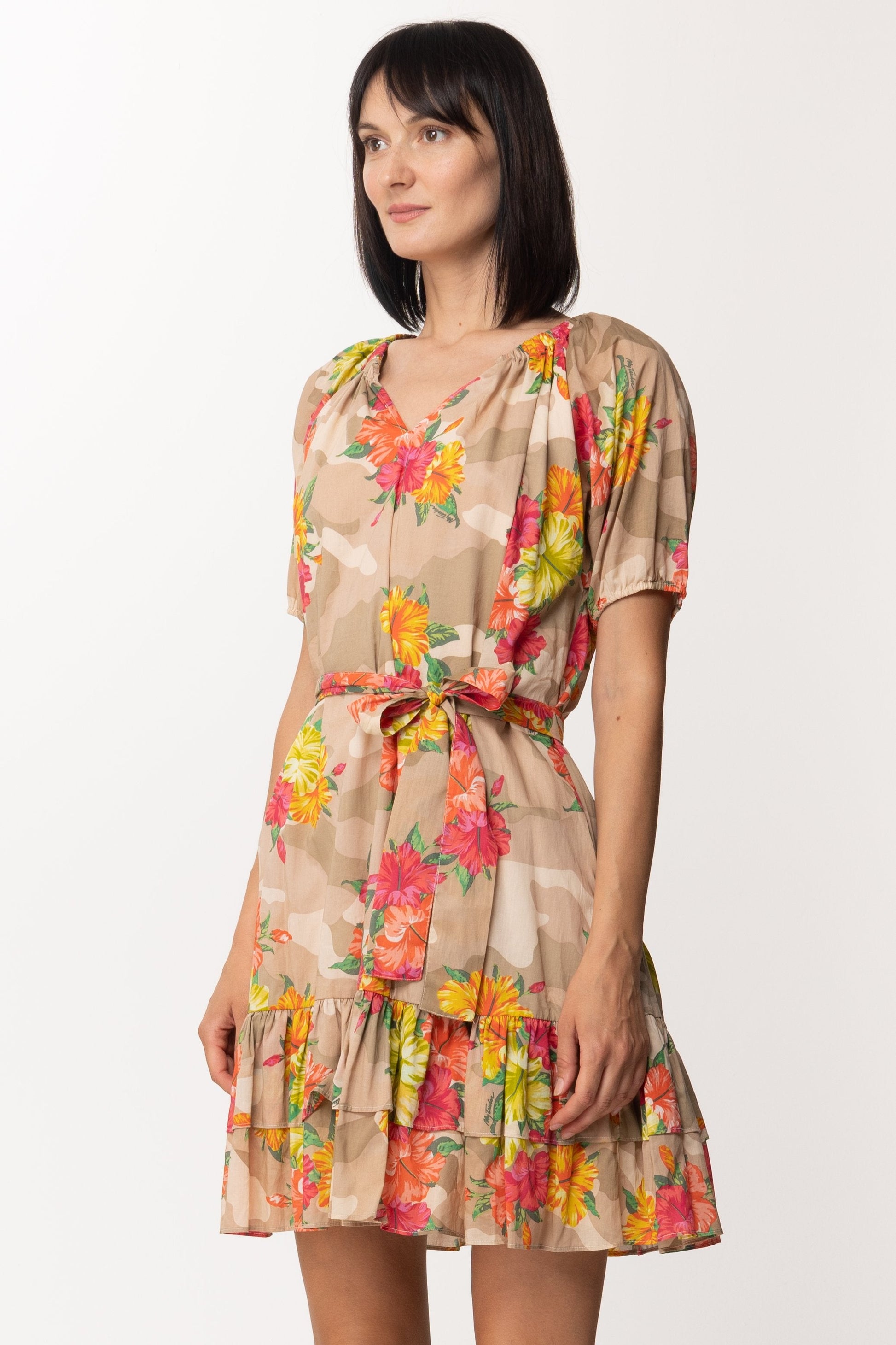 Twin-set Abito Mini a Fiori con Stampa 201MT2381 ST.HIBISCUS MULTICOLOR