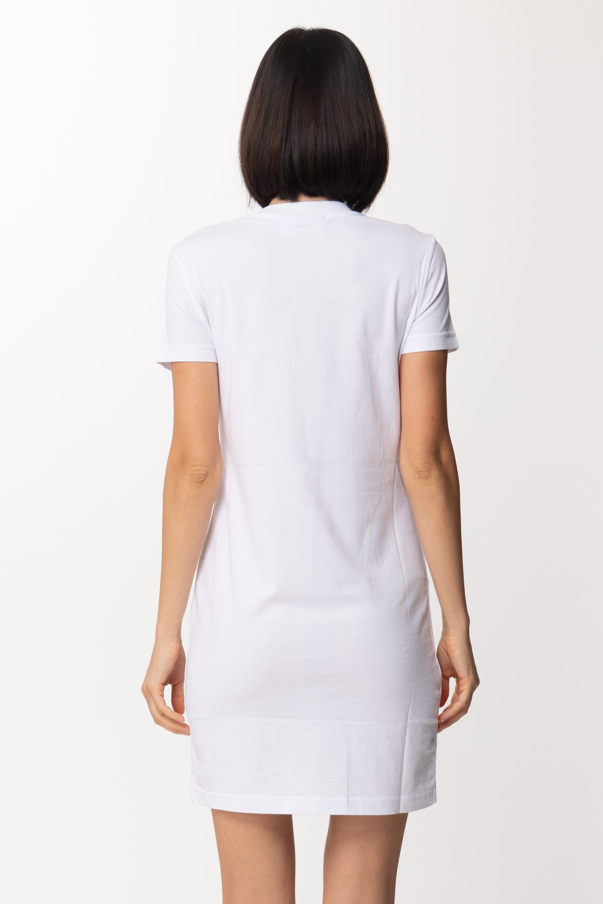 Chiara Ferragni Abito T-shirt Mini con Fiori Sul Petto 72CBOT03 WHITE