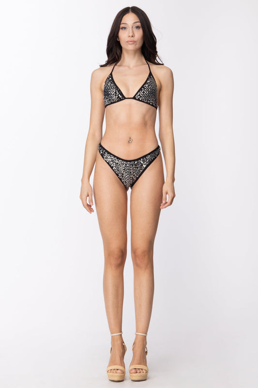 Me Fui Bikini con Paillettes e Slip Americano M21-0301NR NERO