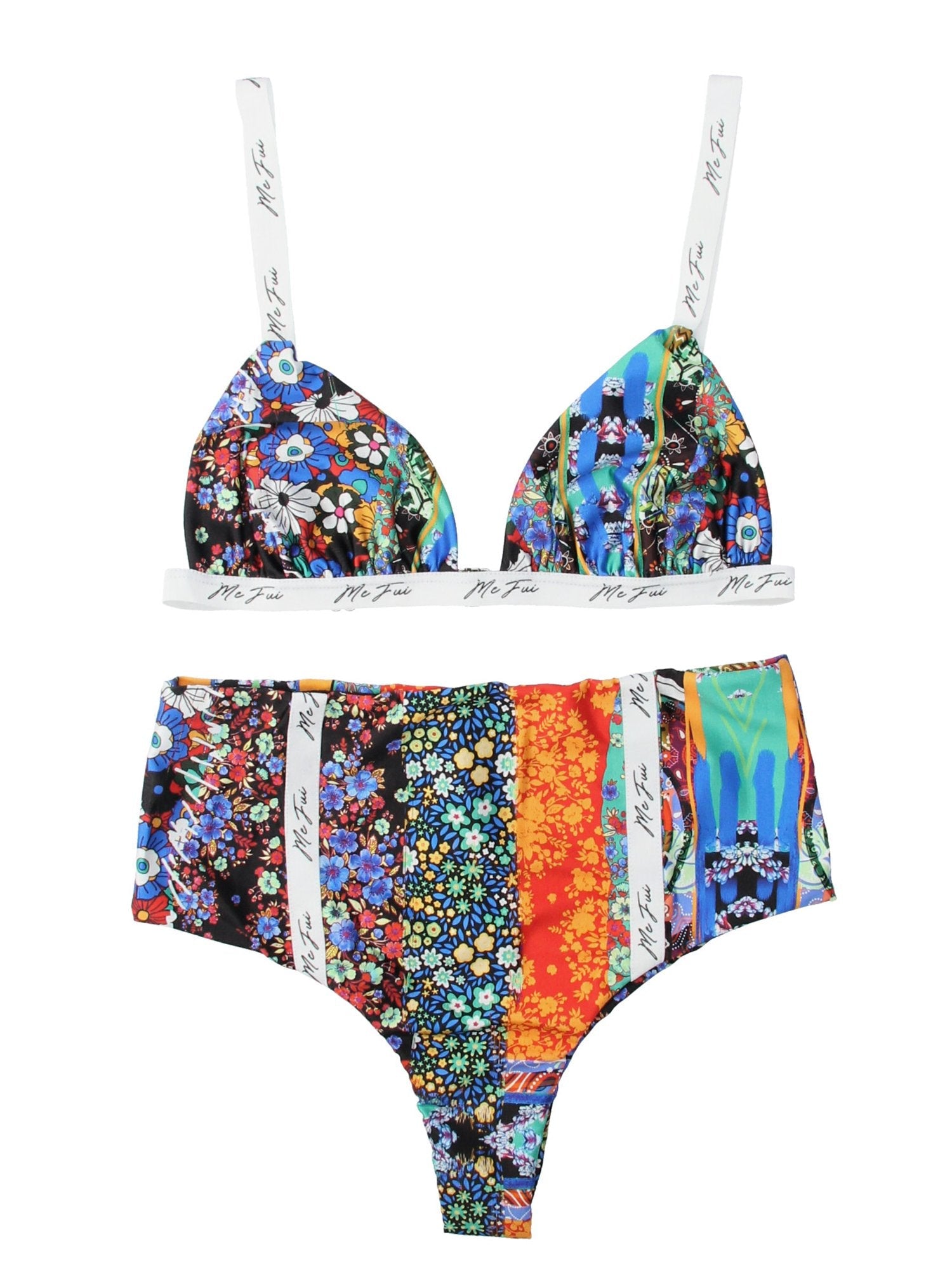 Me Fui Bikinii con Slip Vita Alta e Fasce Logate M20-0313X1 FANTASIA