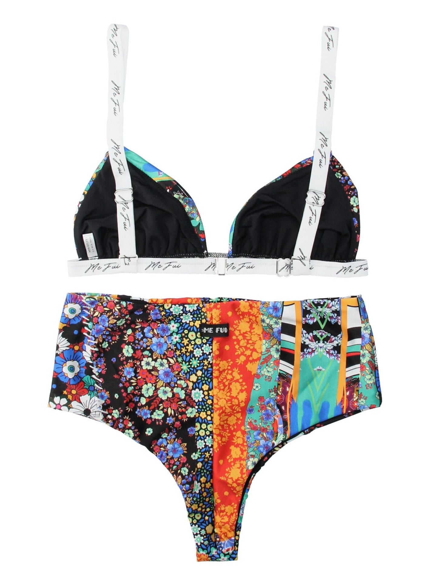 Me Fui Bikinii con Slip Vita Alta e Fasce Logate M20-0313X1 FANTASIA