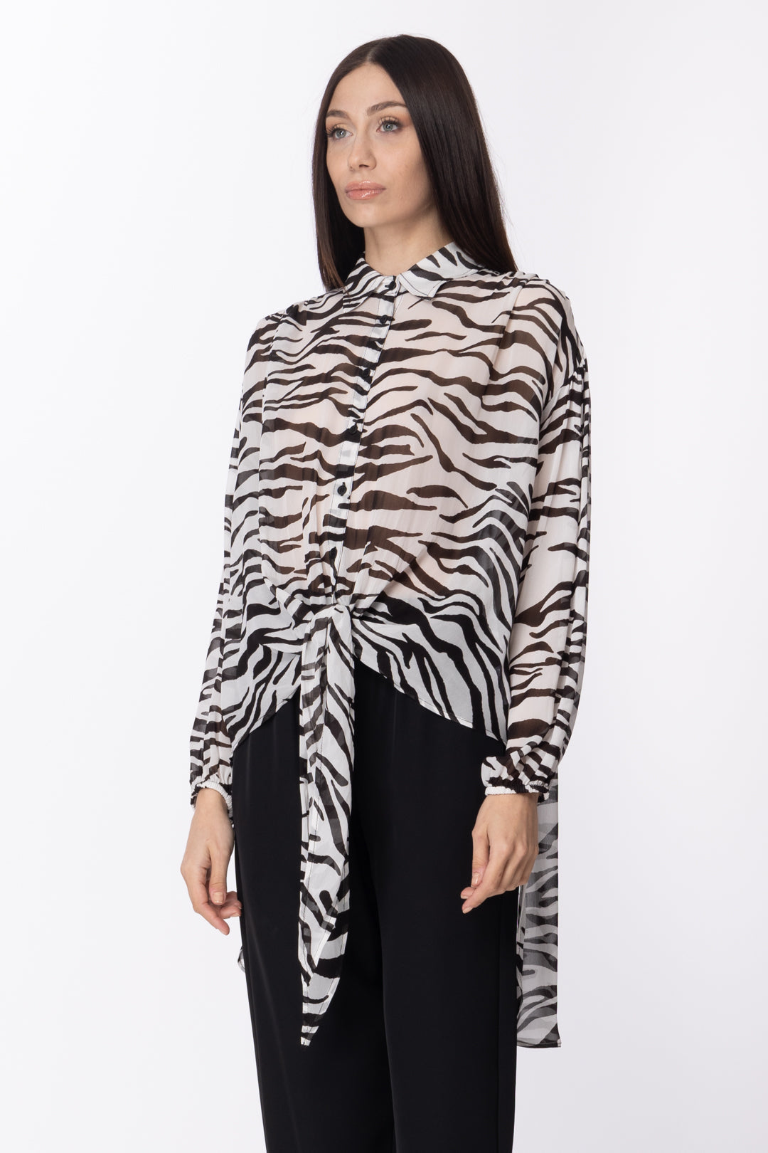 Aniye By Blusa Animalier Asimmetrica 185236 ZIBRA