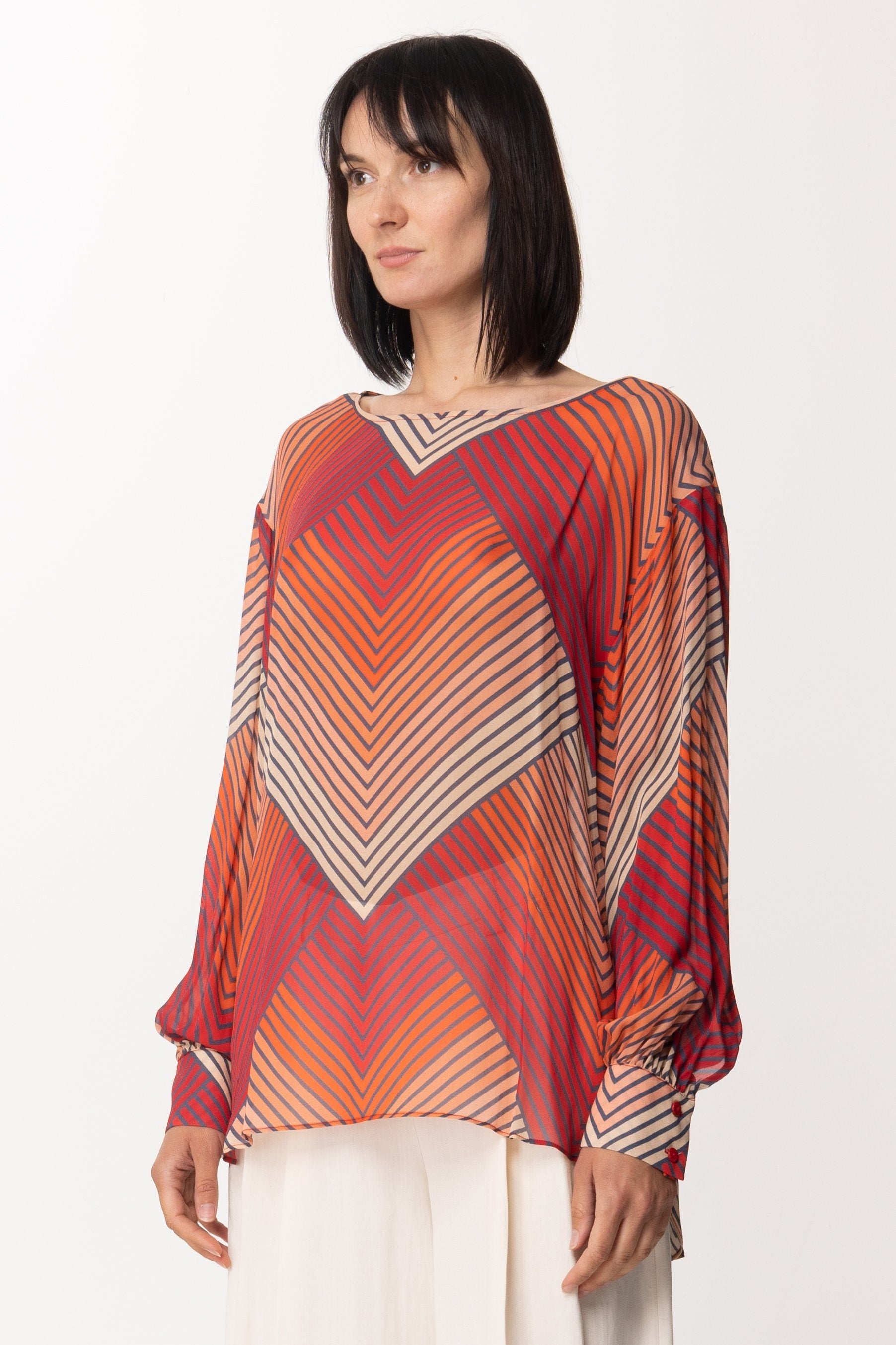 Twin-set Blusa con Stampa Geometrica Multicolor 201TP2561 ST.GEOMETRICA ROSSI DEGRADE'