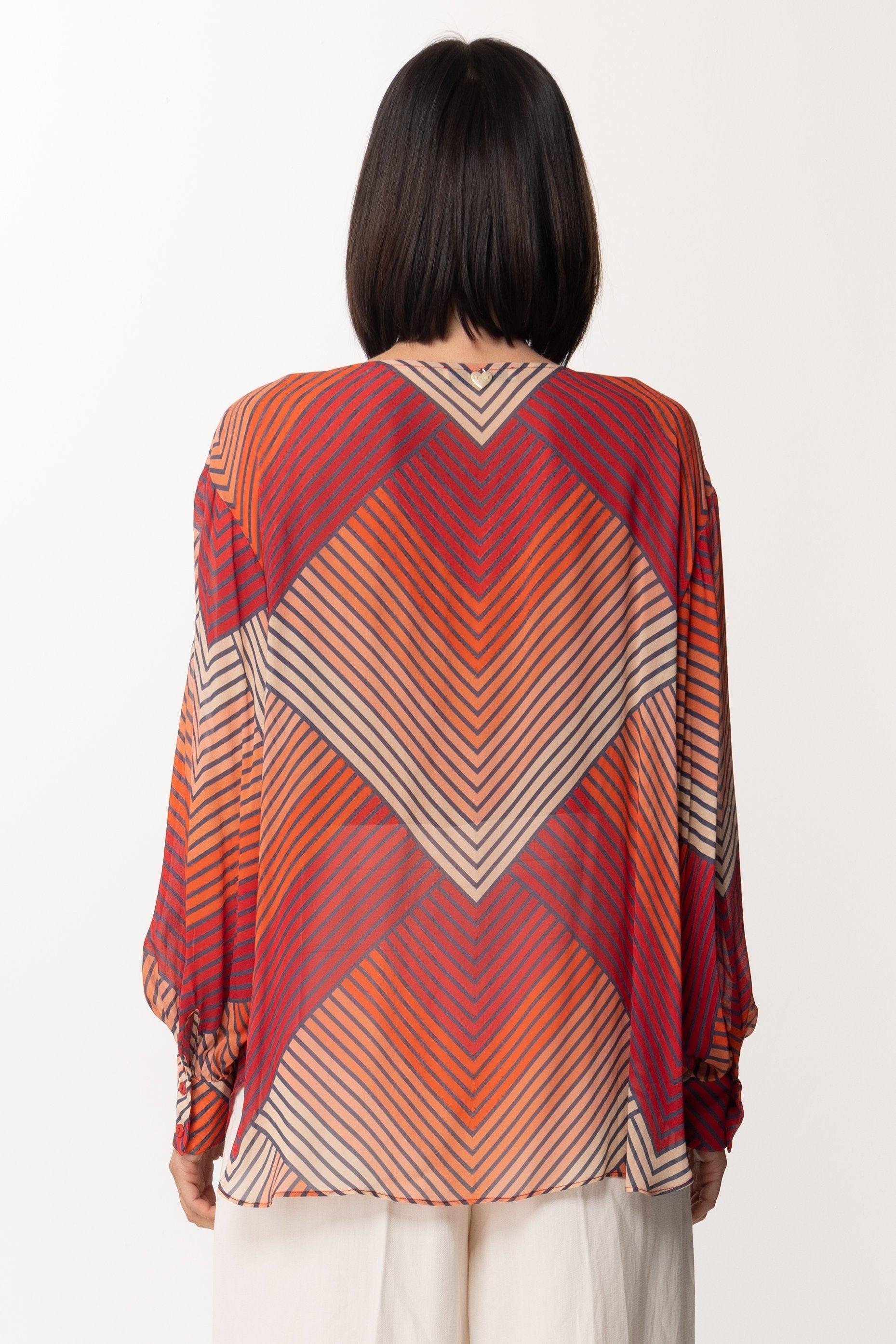 Twin-set Blusa con Stampa Geometrica Multicolor 201TP2561 ST.GEOMETRICA ROSSI DEGRADE'