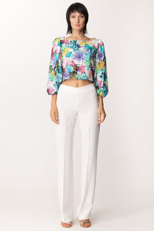 Just Cavalli Blusa Crop Floreale S04NC0322 MULTICOLOR VARIANT