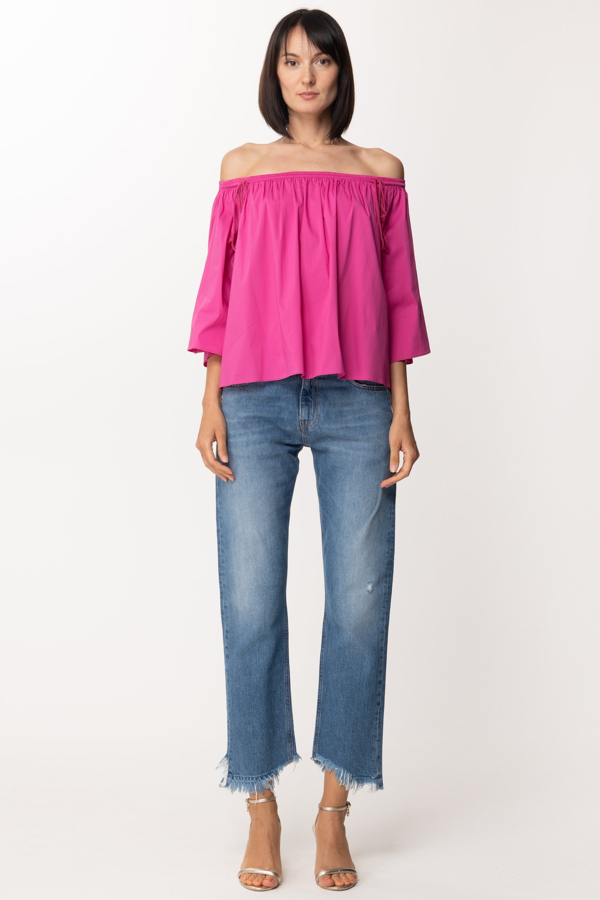 Patrizia Pepe Blusa Spalle Scoperte 2C1212 ORCHID