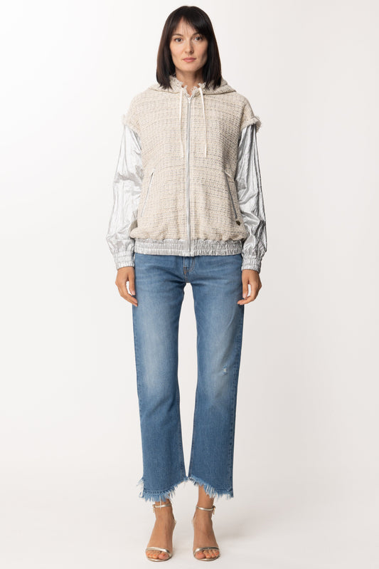 Twin-set Bomber Laminato 201TP2220 MUL.AVORIO/SILVER